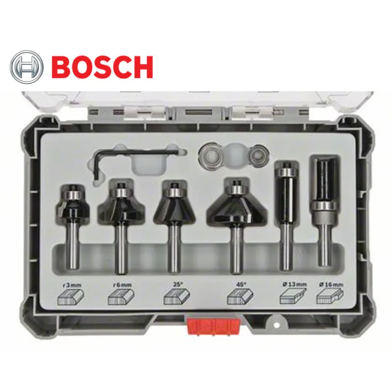 Sada fréz ohraňovacích BOSCH 6 mm stopka, 6 dielna