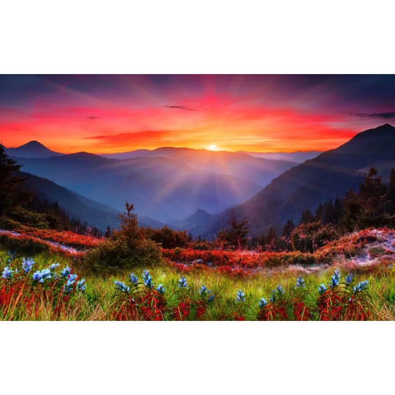 Diamantové maľovanie Norimpex 40x30 cm Západ slnka v horách