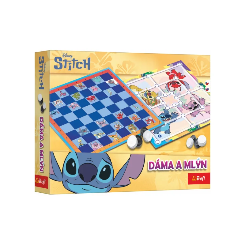 Trefl Dáma a Mlyn Lilo & Stitch spoločenská hra v krabici 29x19x4 cm