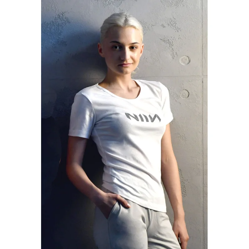 Bavlnené dámske tričko elastické NIIN white - biela, XS
