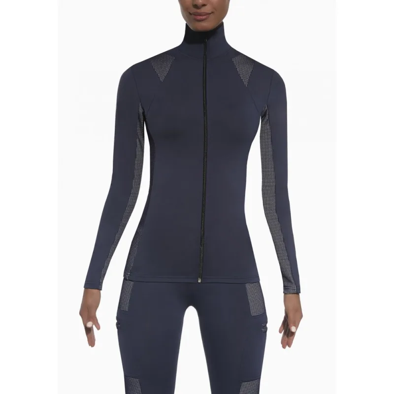 BAS BLACK PASSION-BLOUSE námorná modrá + bodky XL polyester / elastan