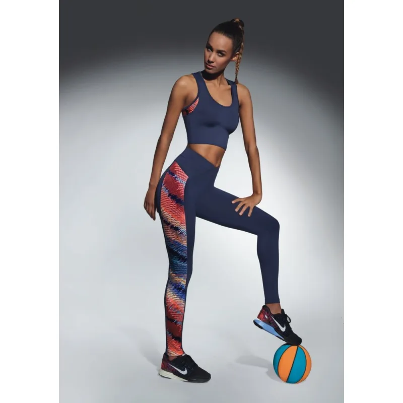 BAS BLACK RAINBOW modrá + rainbow L polyester / elastan