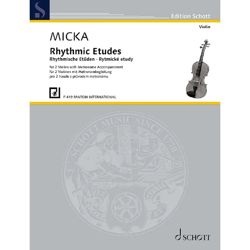Schott Music Panton Rytmické etudy pro dvoje housle s průvodem metronomu