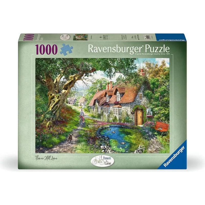 Puzzle Ravensburger 1000 dielikov Down the Lane č. 1 - Ulička Flower Hill