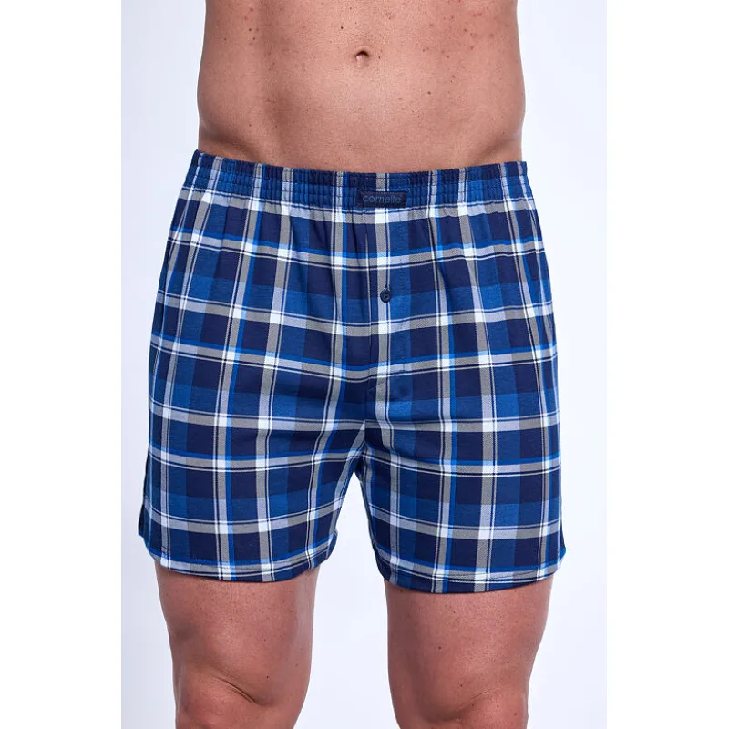 Bavlnené trenírky Comfort 002318 modré kockované XXL