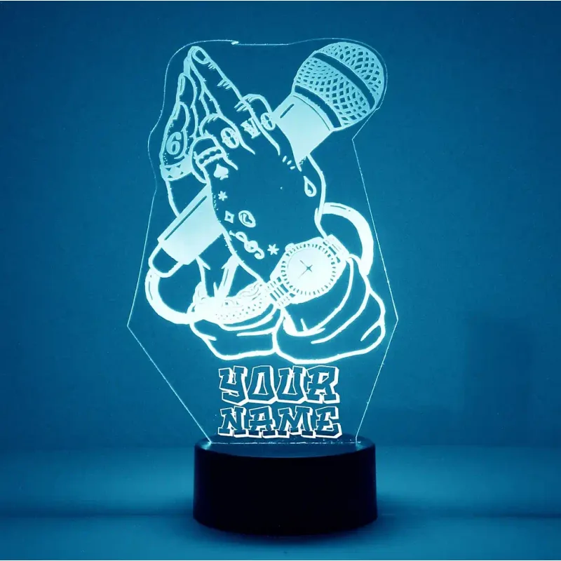 3Dmix 3DL-CRK067 – 3D LED nočná lampa - Rap (Crack základňa)