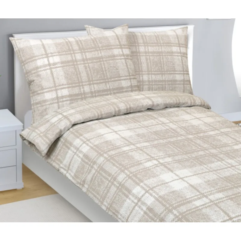 Bellatex Povlečení krep, Dlaždice Béžová - 200x200, 2ks 70x90cm