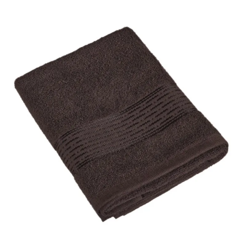 Bellatex Froté ručník kolekce Proužek, tmavě hnědý - 50x100 cm