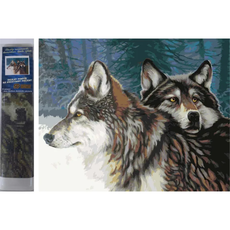 Norimpex Diamantové maľovanie Vlci v zime 40x30cm