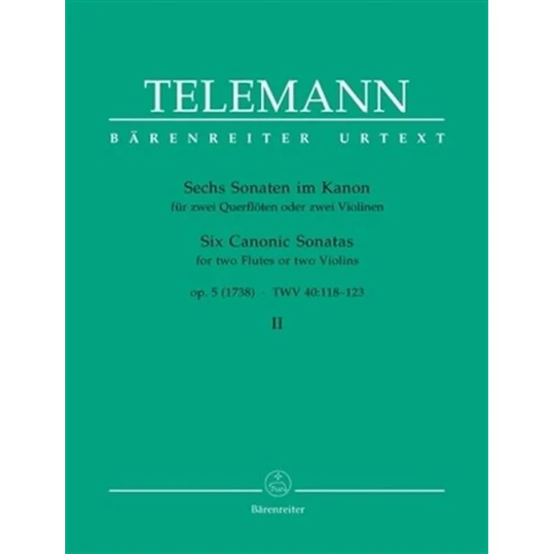 Bärenreiter Šest kánonických sonát pro dvě flétny (dvoje housle) op.5 sešit 2