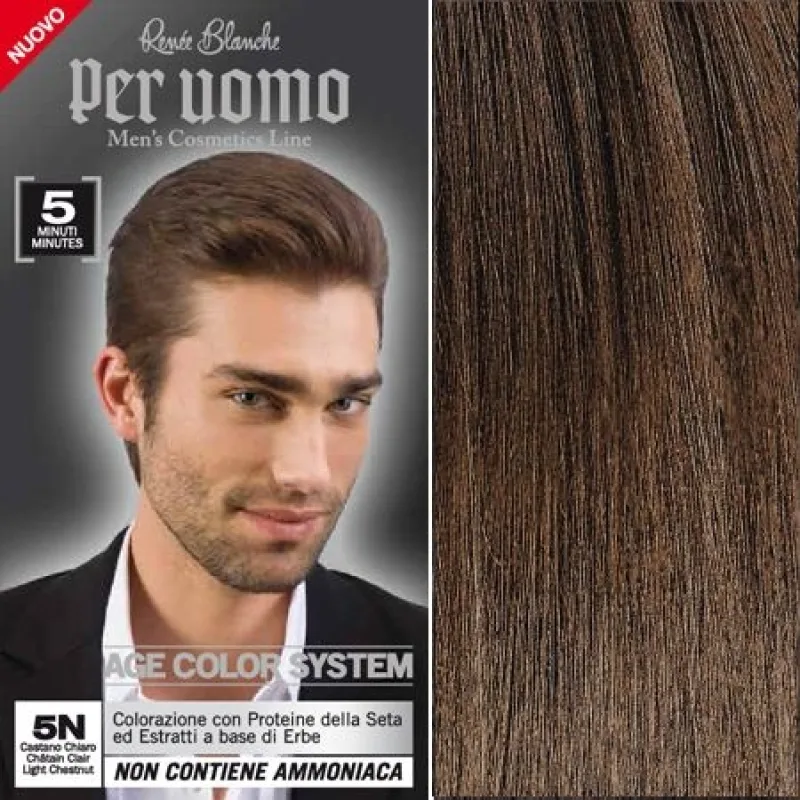 RENÉE BLANCHE RENEÉ BLANCHE Per Uomo 5-0 Light Chestnut - 5min. farba na vlasy pre mužov - svetlo hnedá