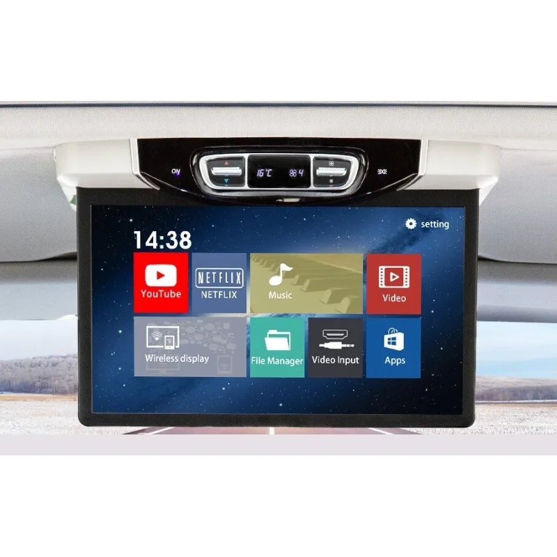 Stropní LCD monitor 15,6" šedý s OS. Android HDMI / USB, pro Mercedes-Benz V260 ds-157amc