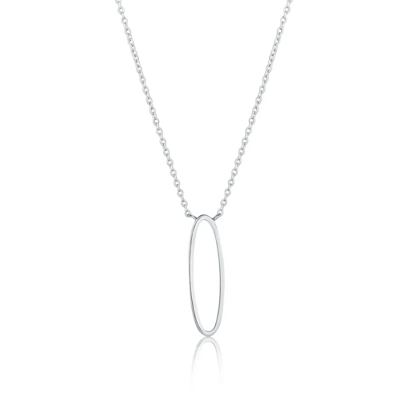 Strieborný náhrdelník ovál JVD SVLN0717S750045