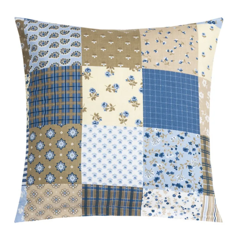 Bellatex Polštářek ADÉLA, Patchwork modrý - 40x40 cm
