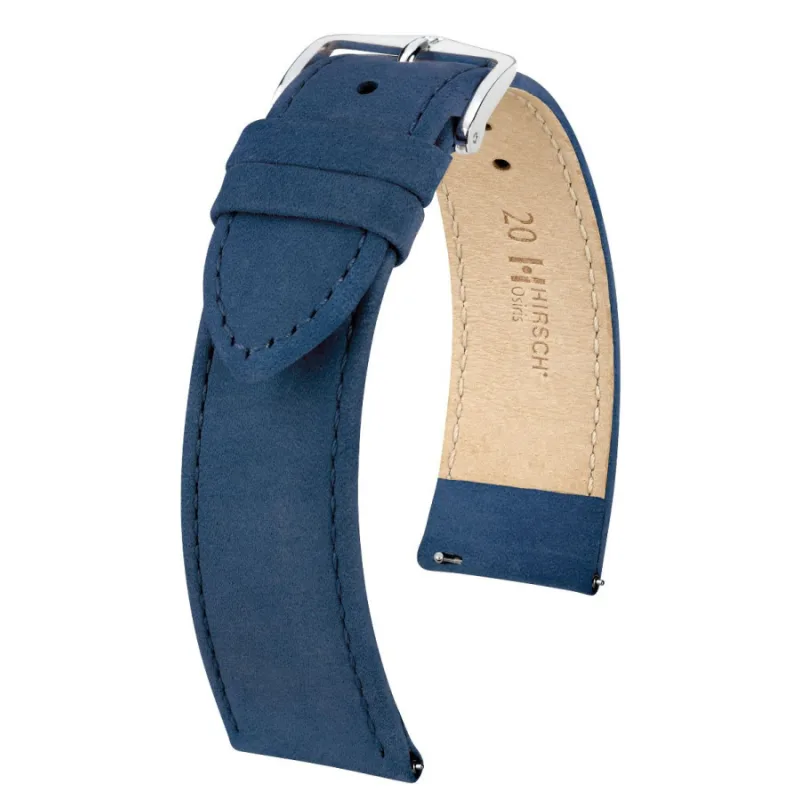 Osiris Nubuk L - Kožený remienok na hodinky 20 mm modrý HIRSCH 03433080-2-20