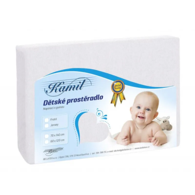 Bellatex Dětské jersey prostěradlo - bílá - 70x140 cm
