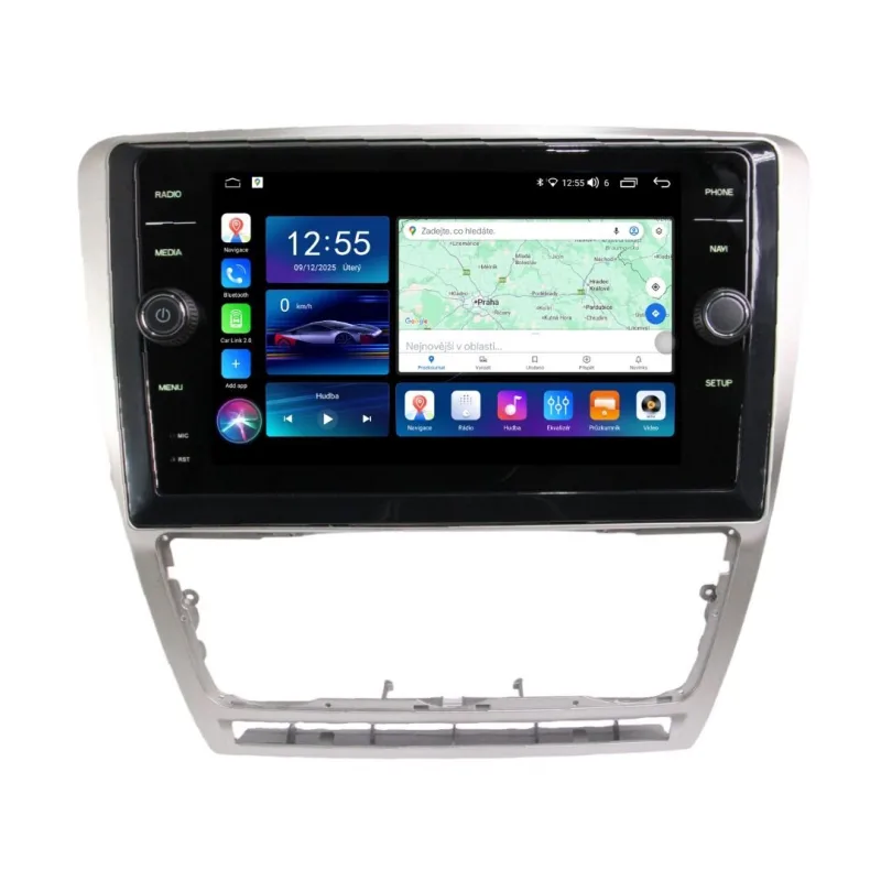 Radionyx 2DIN autorádio RDX005 Android Škoda Octavia 2 / šedý rámeček CHRRDX005