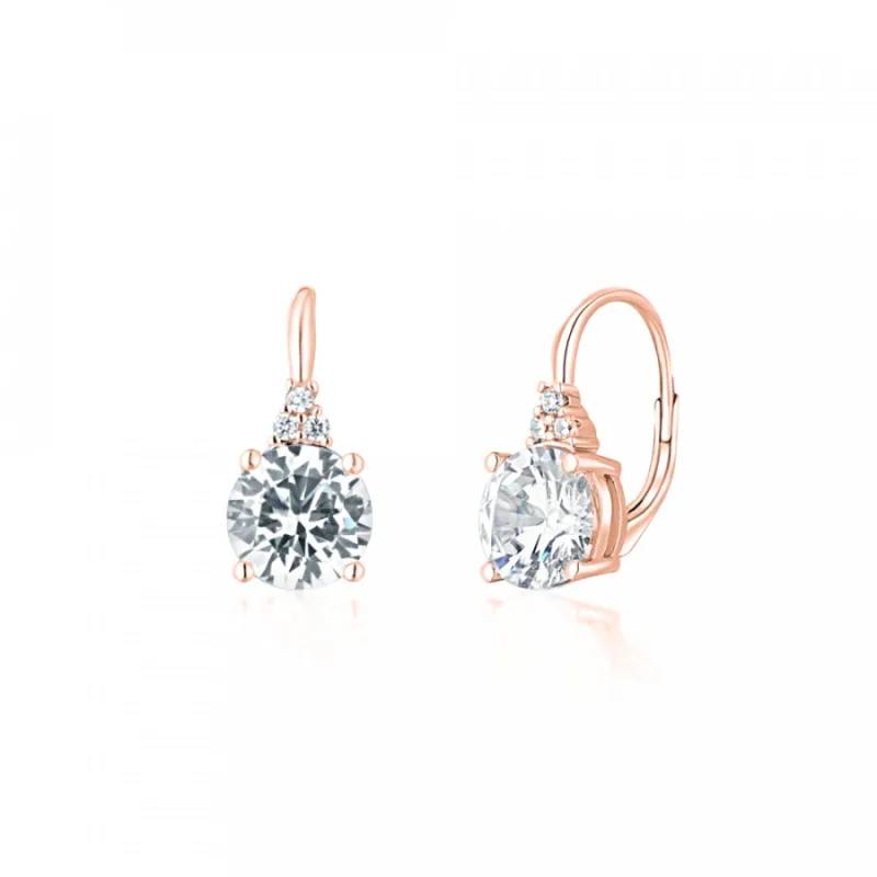 Strieborné rose gold náušnice so zirkónmi JVD SVLE1119XH2RO00