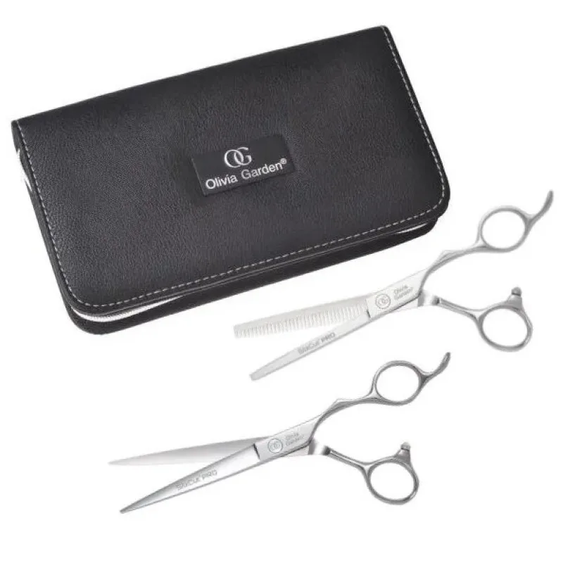 OLIVIA GARDEN SilkCut PRE SHEAR KIT Silver 5' + 6'35T Left - sada nožníc pre ľavákov