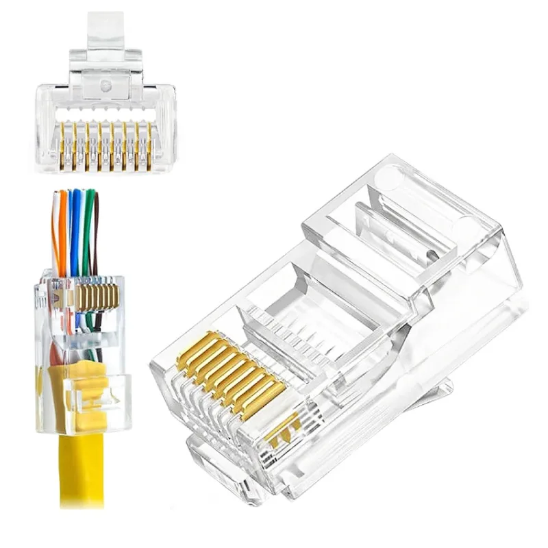 W-Star Konektor UTP RJ45EZ Cat5e 1000ks 3U pozlacený 5SLD pass through RJ45EZC5T RJ45EZC5T