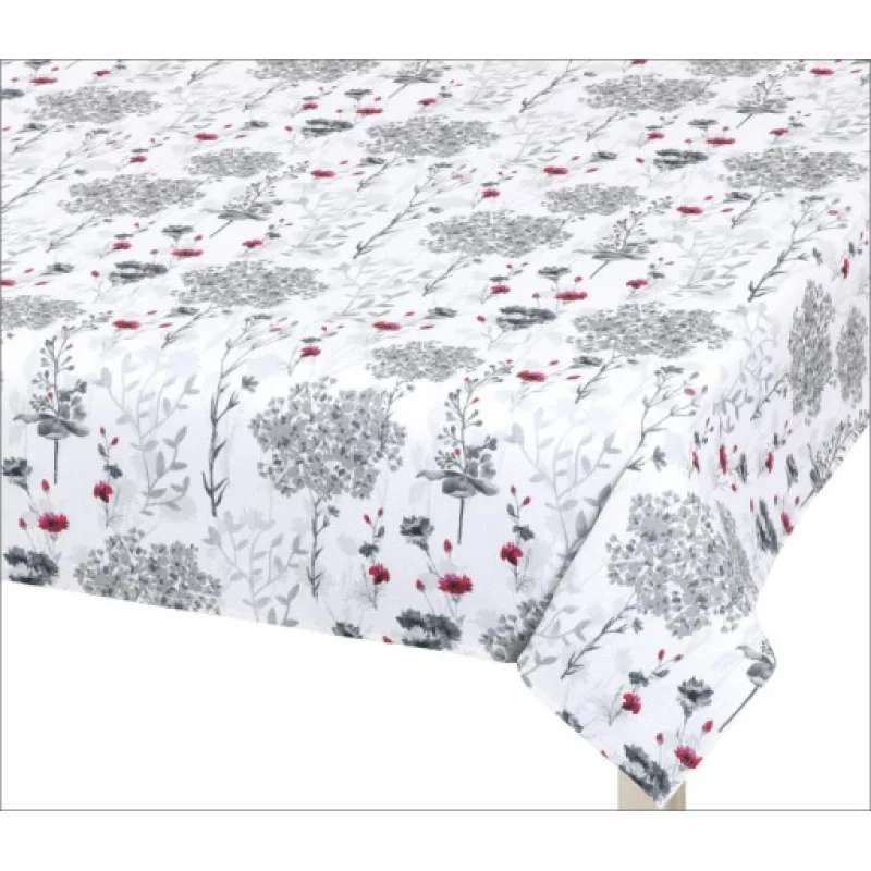 Bellatex Ubrus DITA, Větvička šedá, červená, bílá - 70x70 cm
