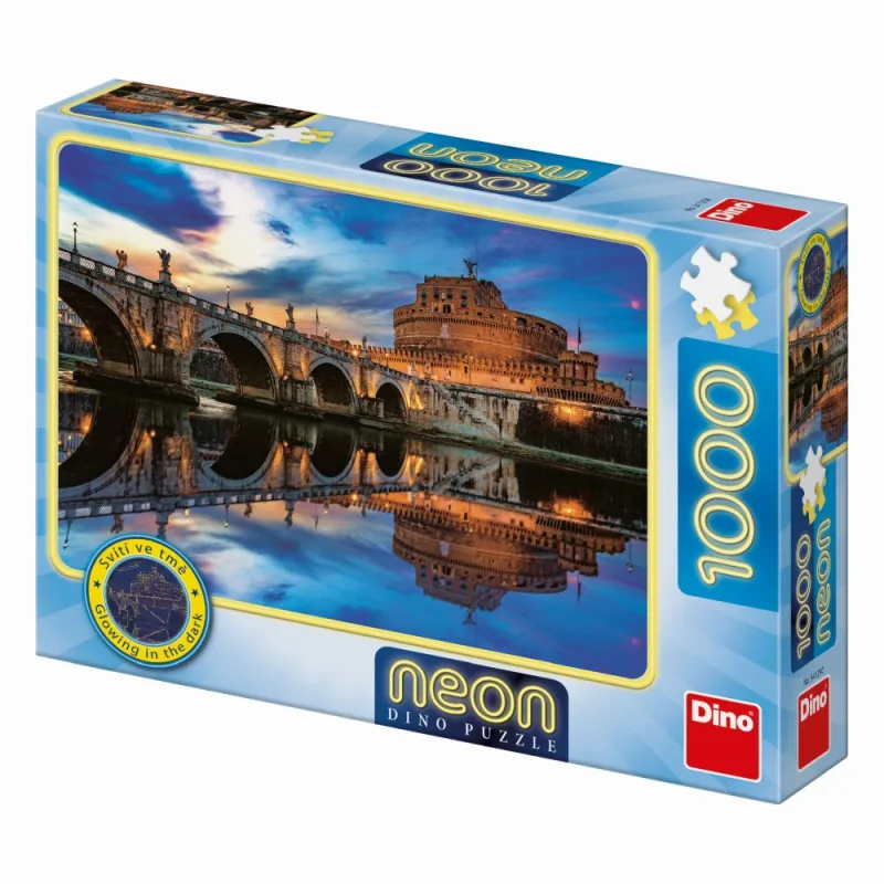 Dino Angel Castle 1000 neónových puzzle
