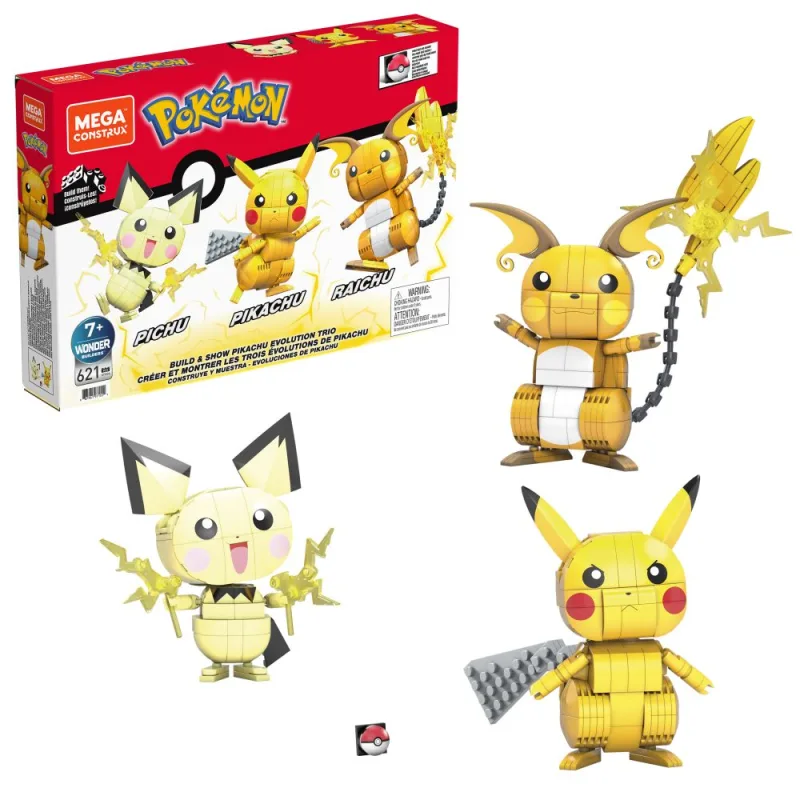Mattel MEGA CONSTRUX STAVBA A VÝSTAVA PICACHO A JEHO VÝVOJOVÉHO TRIA