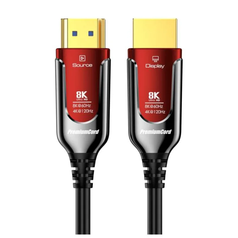 PremiumCord Ultra High Speed HDMI 2.1 optický fiber kabel 8K@60Hz,zlacené 20m (kphdm21r20)