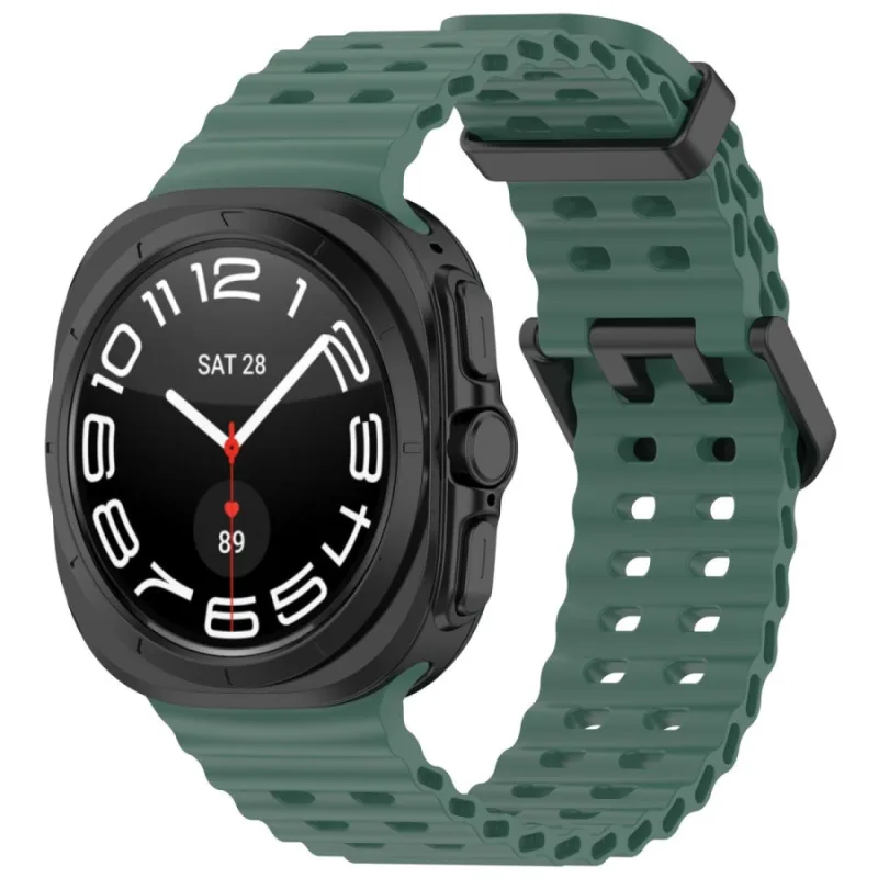 Silikonový dírkovaný řemínek pro Samsung Galaxy Watch Ultra 47 mm - Zelený ESES 1530006186