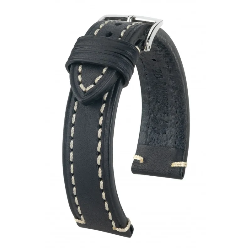Liberty L - Kožený remienok na hodinky 24 mm čierny HIRSCH 10900250-2-24