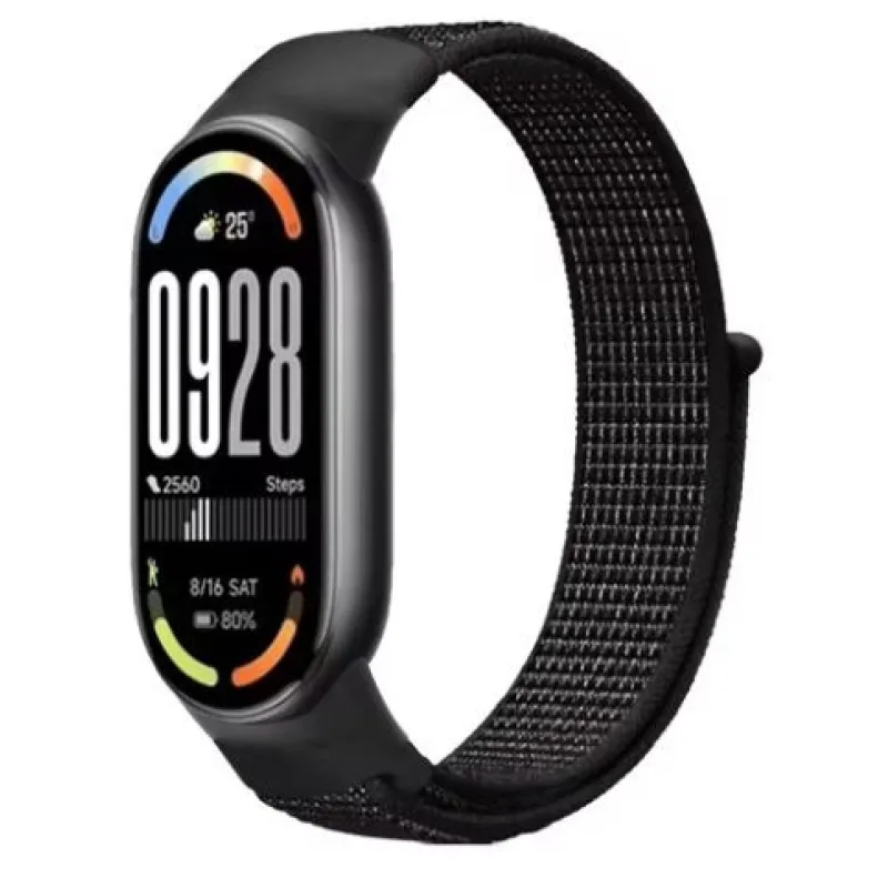 Nylonový řemínek pro Xiaomi Smart Band 8, 9 a 10 - Černý ESES 1530008750