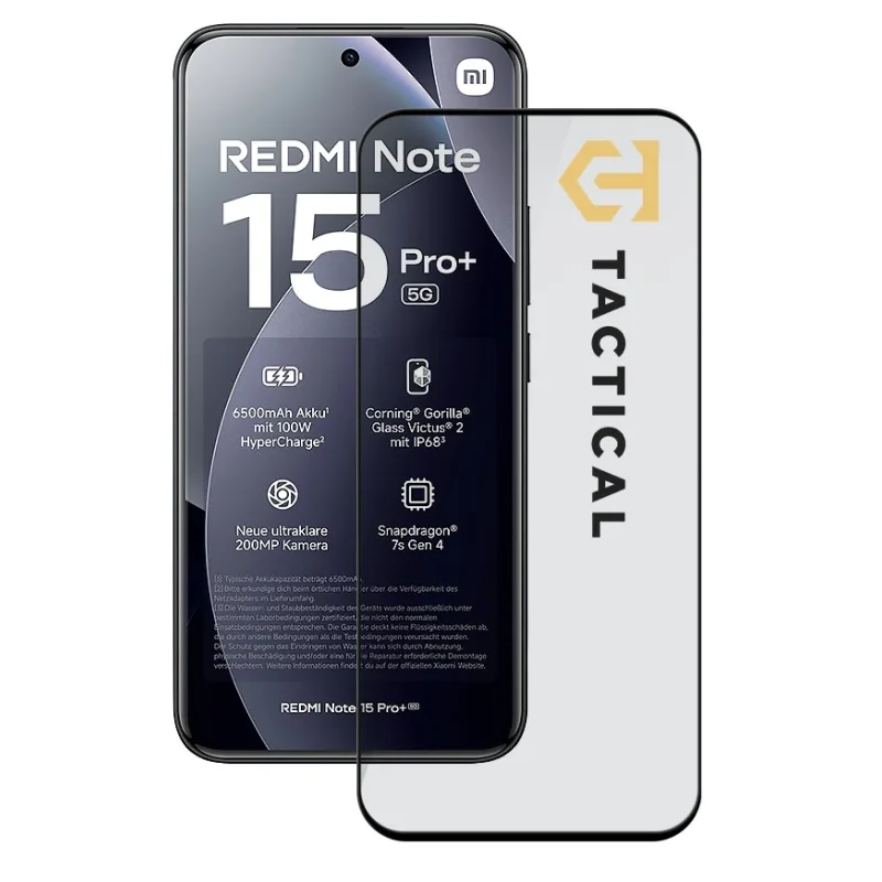 Tactical Glass Shield 5D sklo pro Xiaomi Redmi Note 15 Pro+ 4G/5G Black 8596311296680