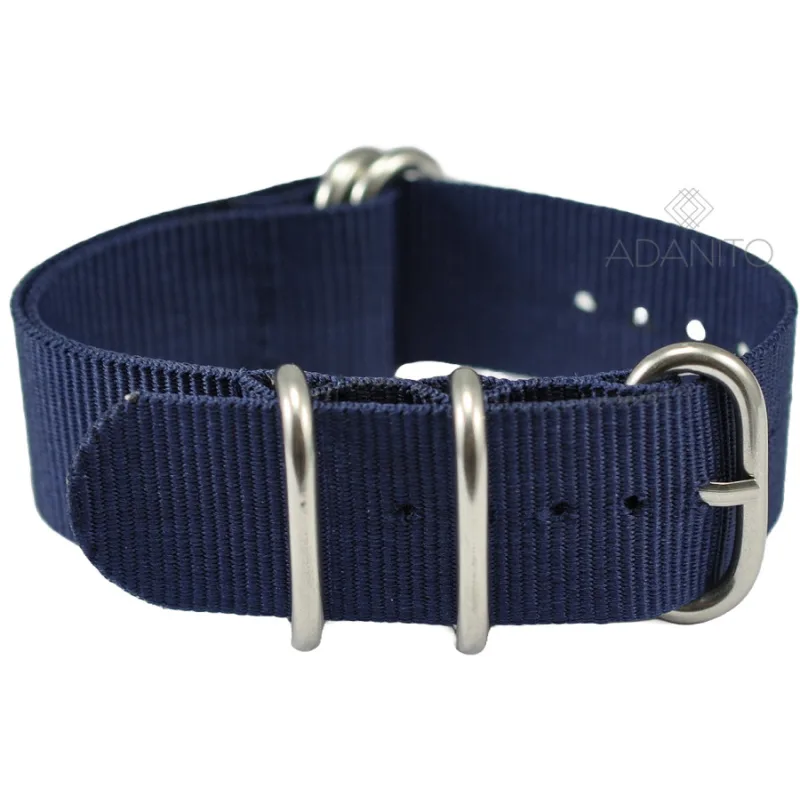 Nylonový Nato remienok na hodinky 20 mm modrý ADANITO NATO2BLU20