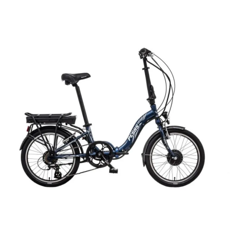 Liberty e-Pegas 7spd Skládací elektrokolo 36V, přední motor, modré, Akumulátor Akumulátor Compact 36V 10,4 Ah
