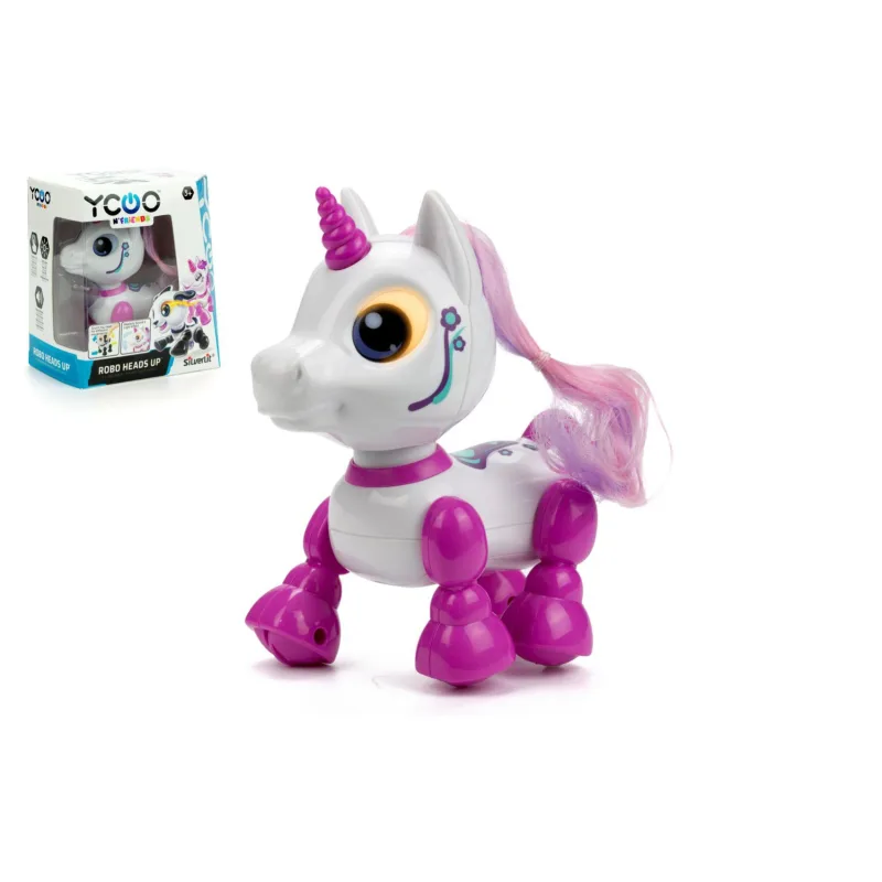 Conquest Robot Heads Up Jednorožec na baterie se zvukem se světlem v krabičce 13x15,5cm
