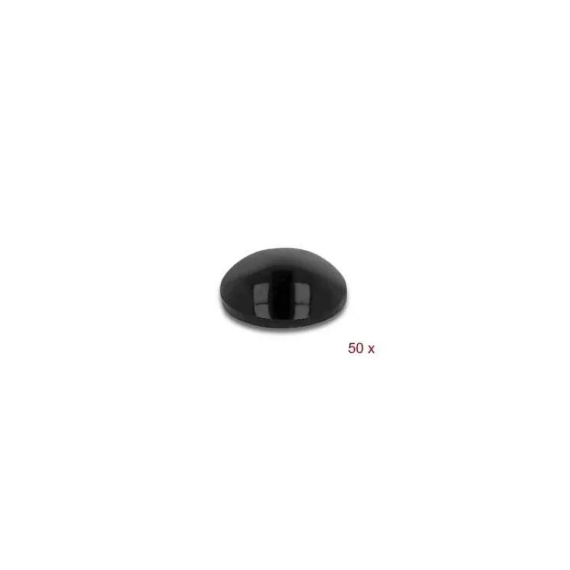Delock Gumové nožky kulaté, samolepicí, 10 x 3 mm, 50 ks, černé (18309)
