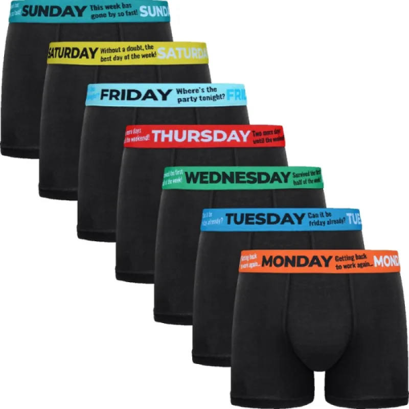 Pohodlné Pánske Bavlnené Boxerky Regular Fit GIANVAGLIA GVG-5068 7 ks Čierna M