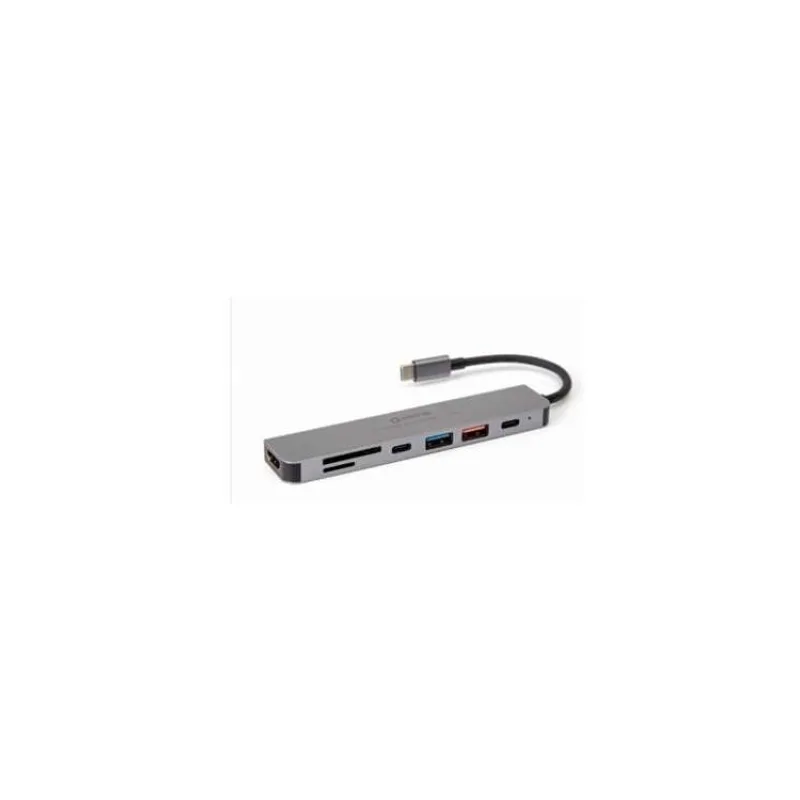 PLATINET USB-C 3.2 GEN2 10GB/S HUB 7IN1 HDMI 4K USB-A 3.2 USB-A 2.0 USB-C PD 100W USB-C 2.0 SD MicroSD ALU (PMH9997B)