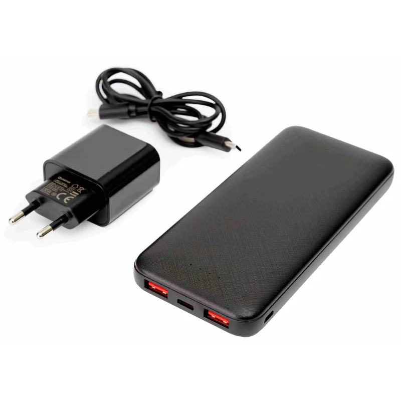 FELLOWES Platinet SET 3v1 Powerbanka 10000 mAh + Nabíječka 20W Power Delivery, kabel USB-C 1m, černá PLAPMPB10SETB