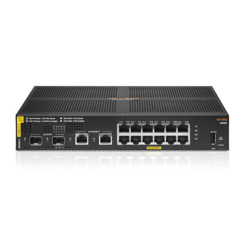 Aruba 6000 12G CL4 2SFP 139W Swch R8N89A#ABB