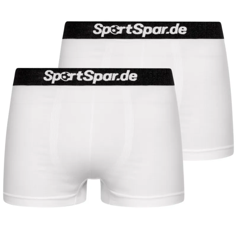SportSpar Bezšvové Boxerky 2 Pack biele M