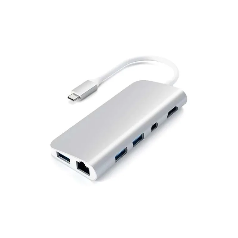 Satechi USB-C Multimedia adapter - Silver Aluminium (ST-TCMM8PAS)