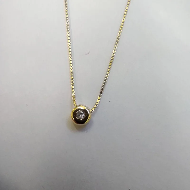 náhrdelník se zirkonem v obrubě zlacený 4,5mm dĺžka náhrdelníka 42+3cm