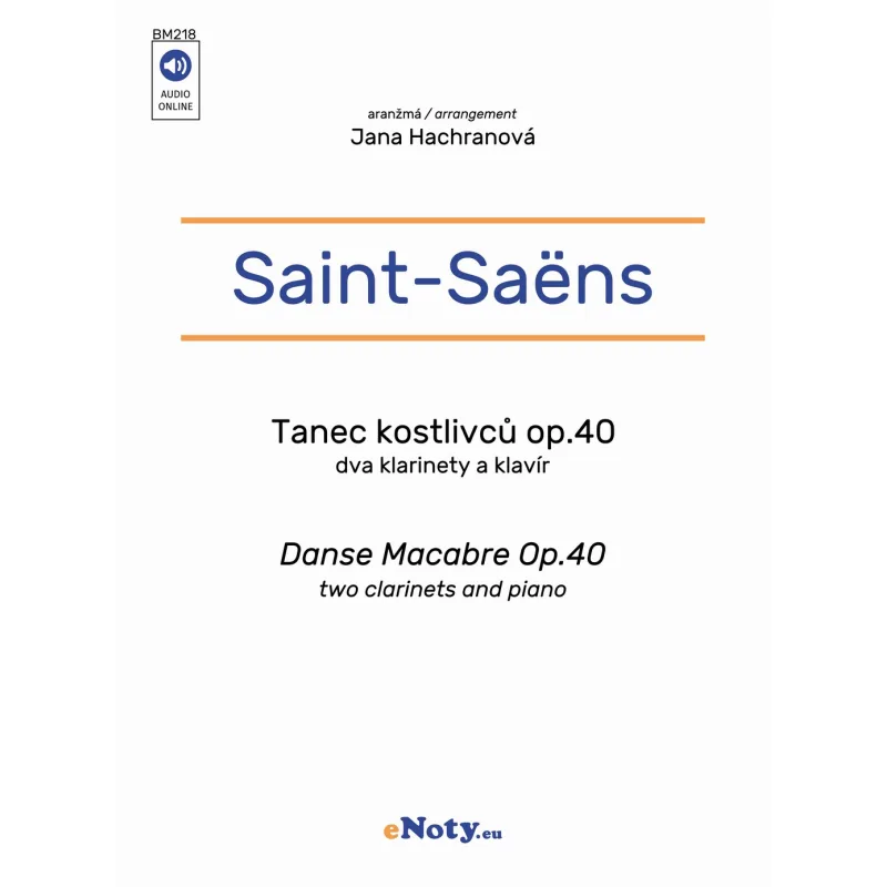 eNoty Tanec kostlivců op. 40 pro dva klarinety a klavír