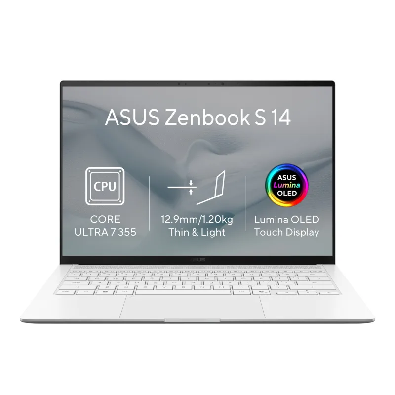 ASUS Zenbook S14 OLED/UX5406AA-OLED465XZ/U7-355/14"/2880x1800/T/32GB/1TB/Intel int/W11P/White/2R UX5406AA-OLED465XZ