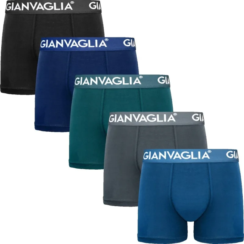Pánske Bavlnené Boxerky GIANVAGLIA 5-balenie GVG 5007 78% bavlna - darčekové balenie, mix farieb L