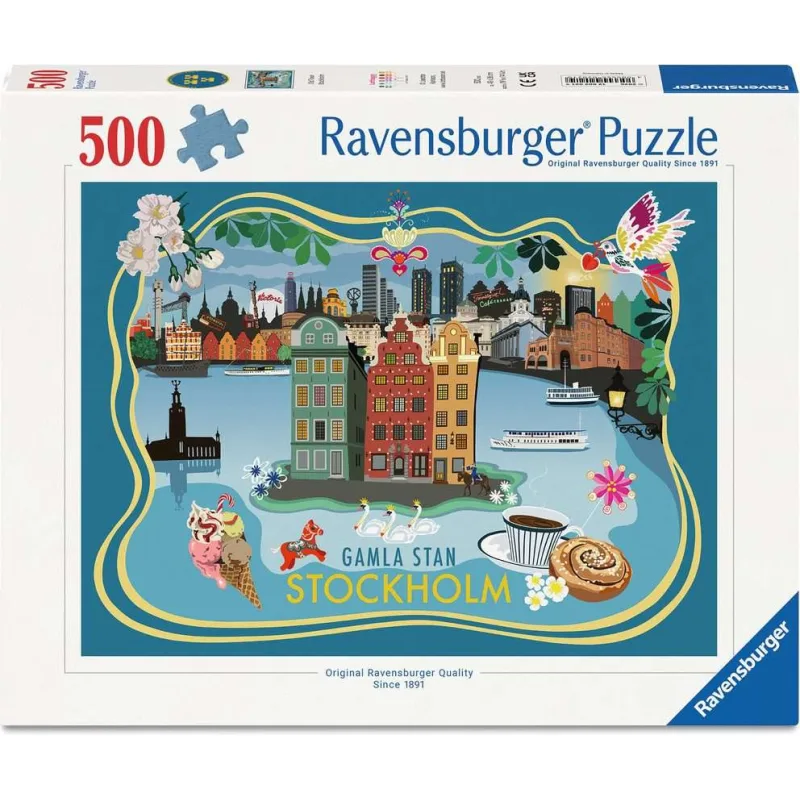 Puzzle Ravensburger 500 dielikov Gamla Stan (Staré Mesto), Štokholm