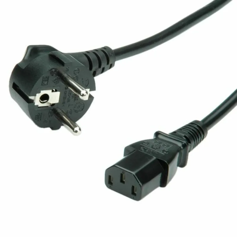 Kábel sieťový 230V, vidlica (CEE7/7) lomená - C13, 1.8m, 0.75mm?, 10A,…