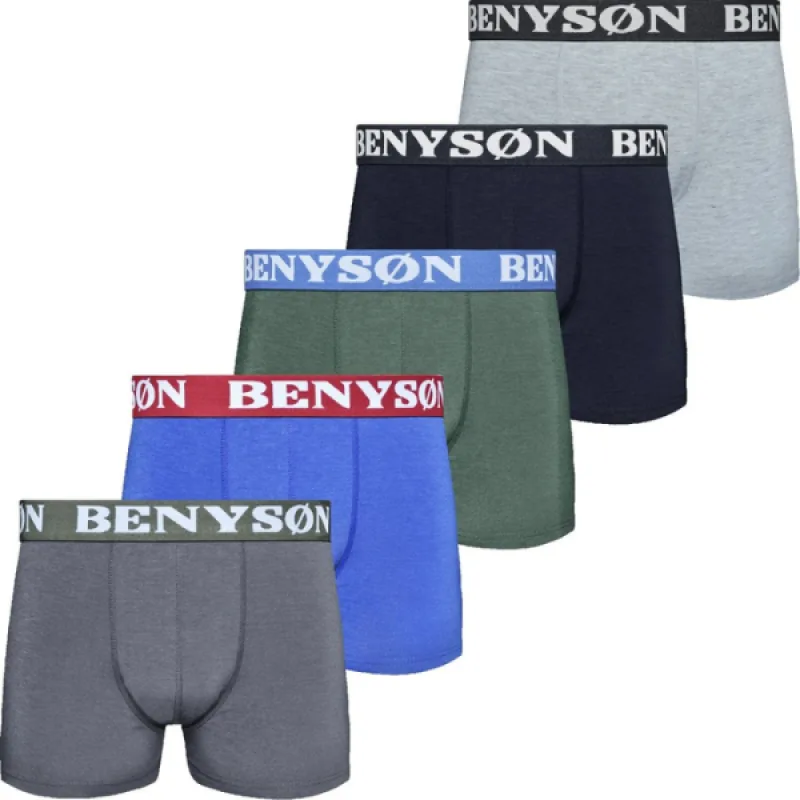 Pánske Boxerky Extra Pohodlné BENYSON 5 pack - Mix farieb darčekové balenie 2XL