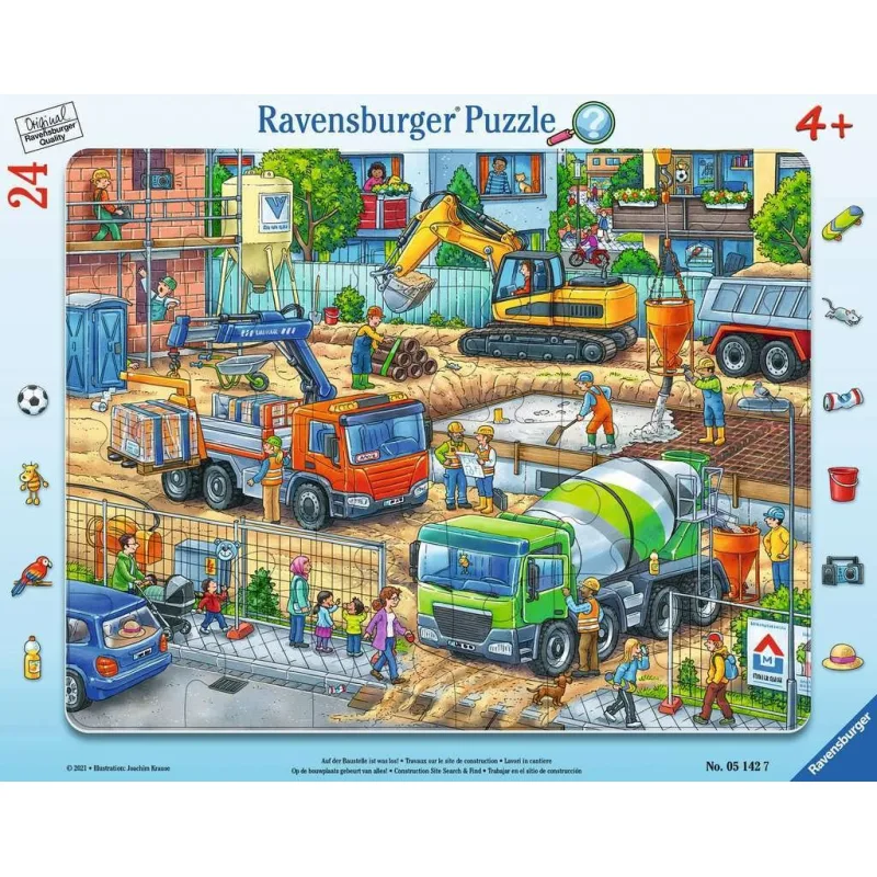 Doskové puzzle Ravensburger 24 dielikov Na stavenisku